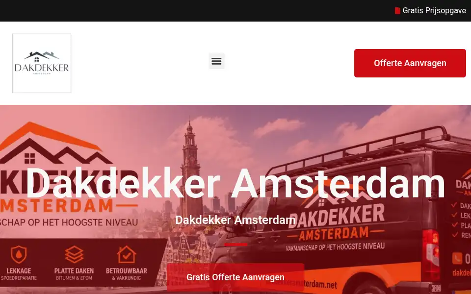 Screenshot of dakdekkeramsterdam.net