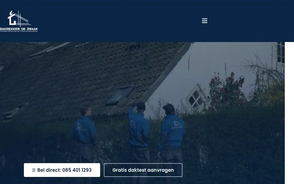 Screenshot of dakdekkerdezwaan.nl