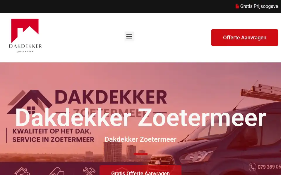 Screenshot of dakdekkerzoetermeer.com