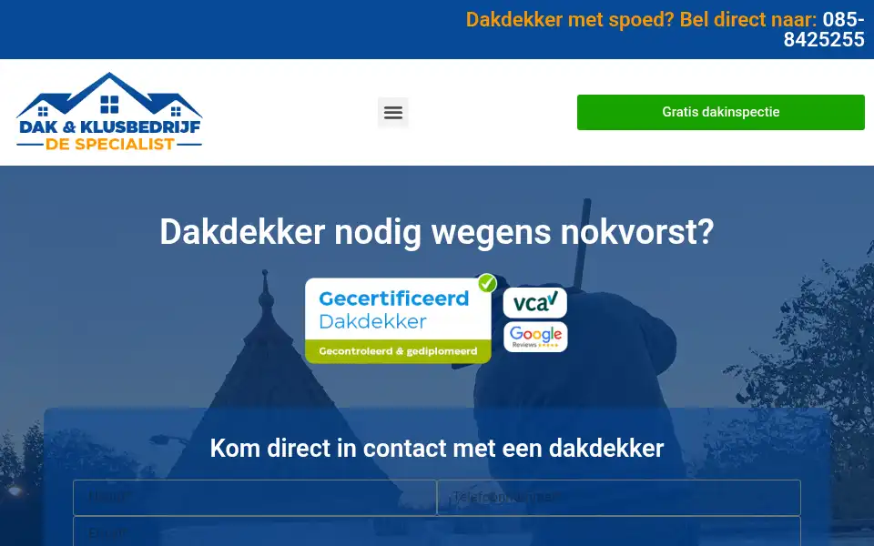 Screenshot of dakenklusspecialist.nl