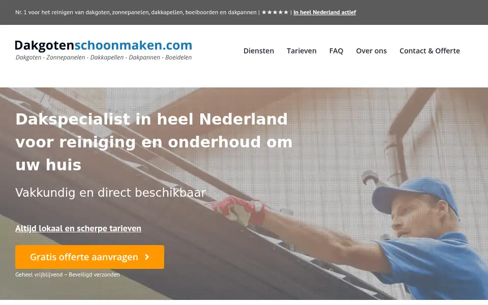 Screenshot of dakgotenschoonmaken.com