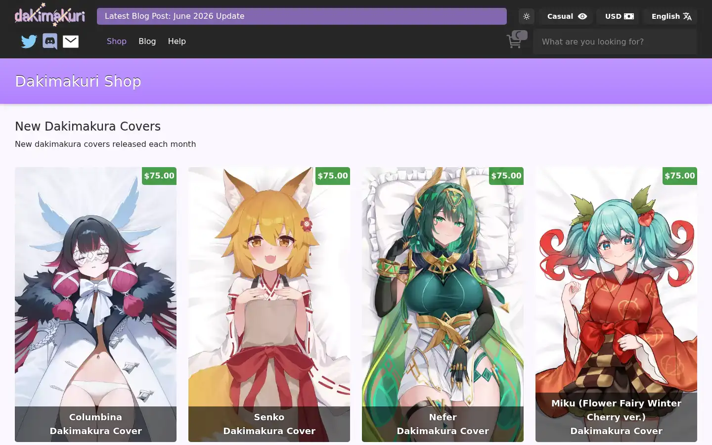 Screenshot of dakimakuri.com