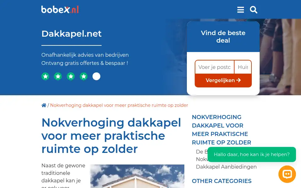 Screenshot of dakkapel.net