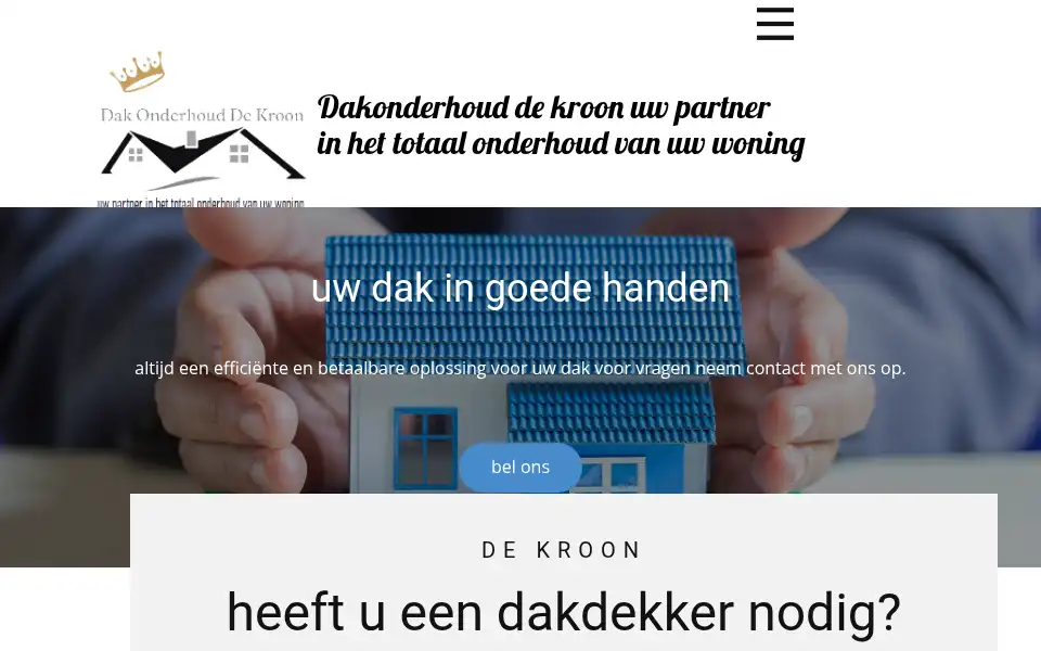 Screenshot of dakonderhouddekroon.nl