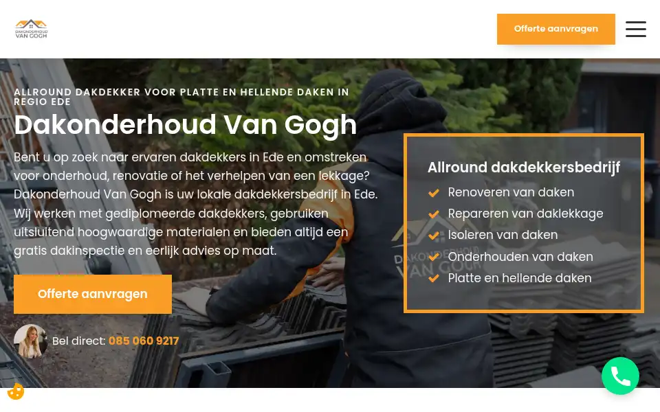 Screenshot of dakonderhoudvangogh.nl