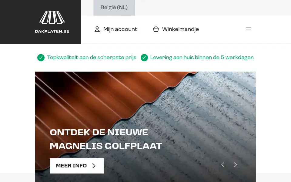 Screenshot of dakplaten.be