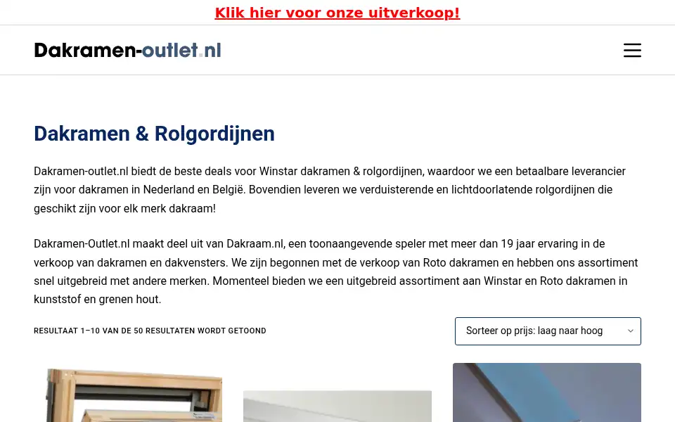 Screenshot of dakramen-outlet.nl