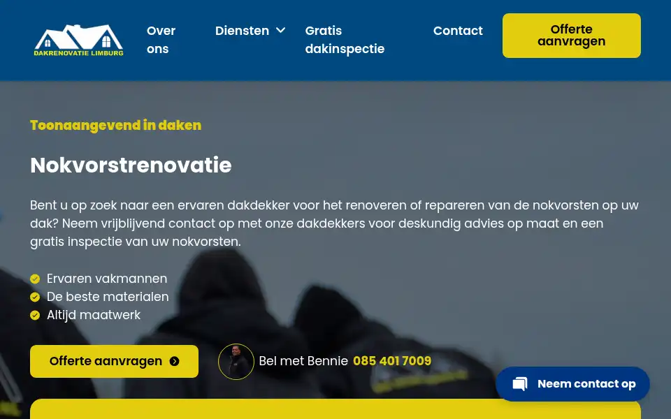 Screenshot of dakrenovatielimburg.nl
