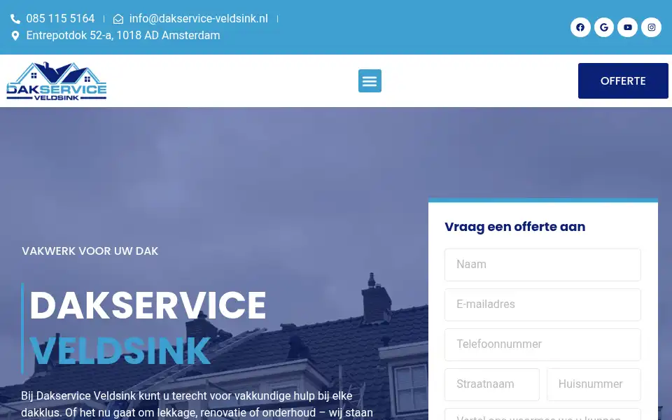 Screenshot of dakservice-veldsink.nl