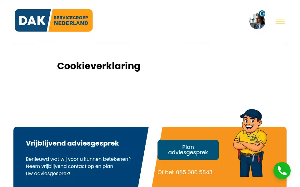 Screenshot of dakservicegroepnederland.nl