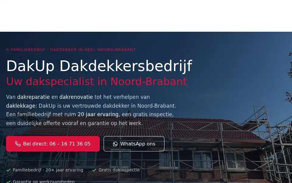 Screenshot of dakup.nl