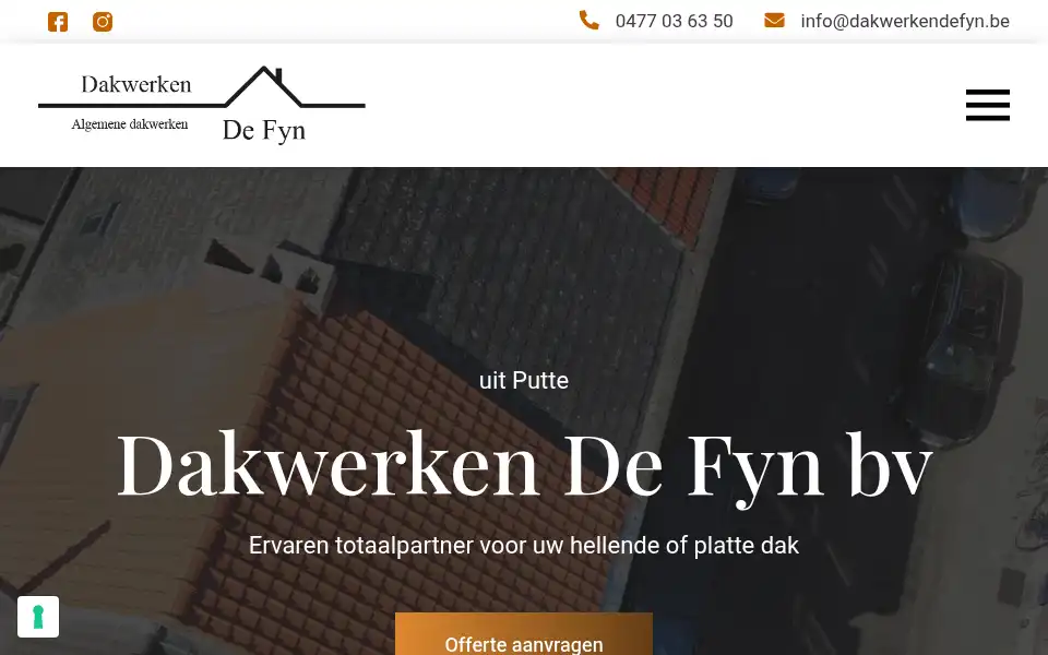 Screenshot of dakwerkendefyn.be
