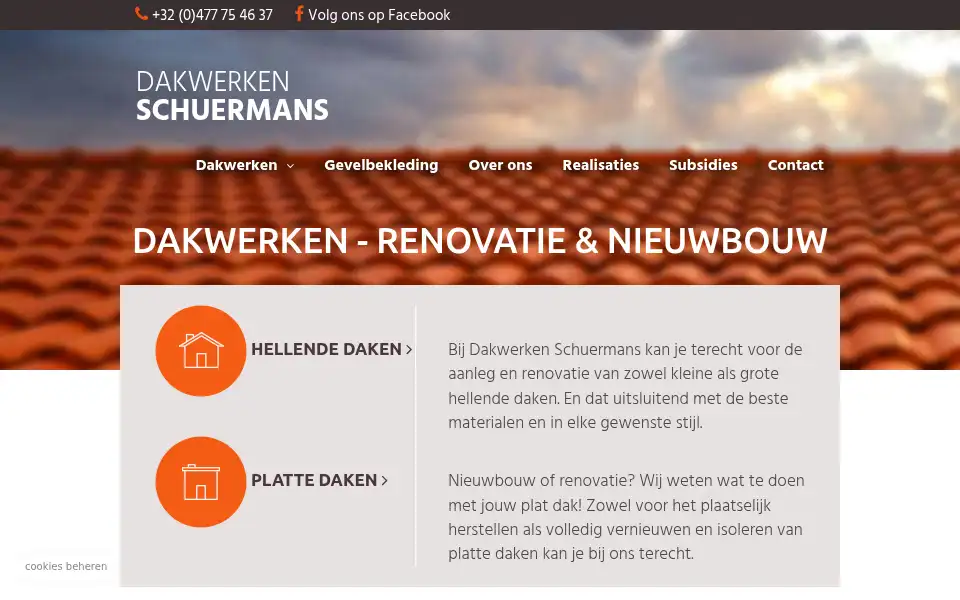 Screenshot of dakwerkenschuermans.be