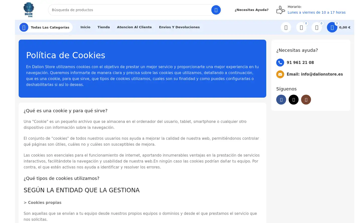 Screenshot of dalionstore.es
