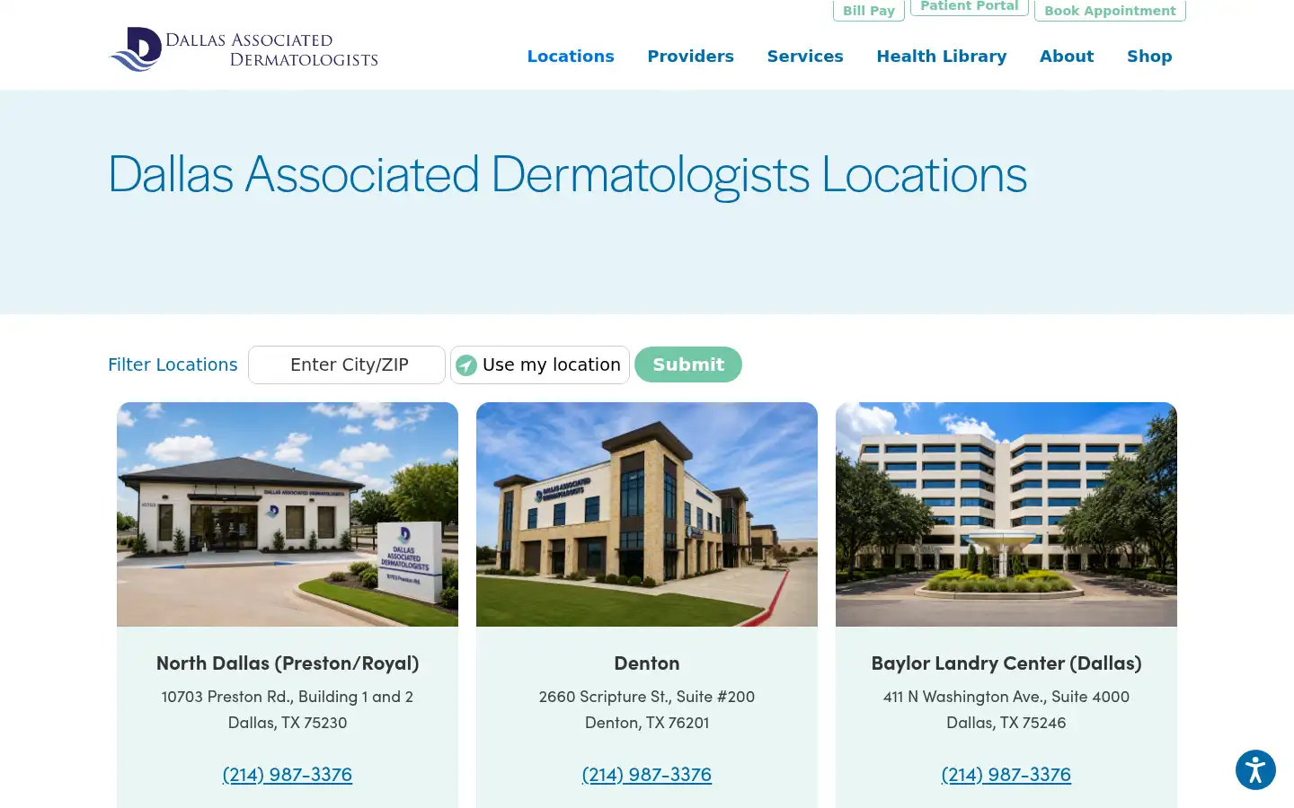 Screenshot of dallasassocderm.com