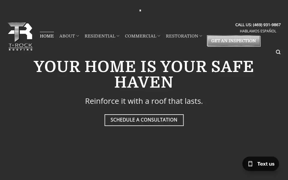 Screenshot of dallasroofer.com