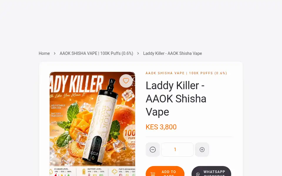 Screenshot of dallyvapes.co.ke