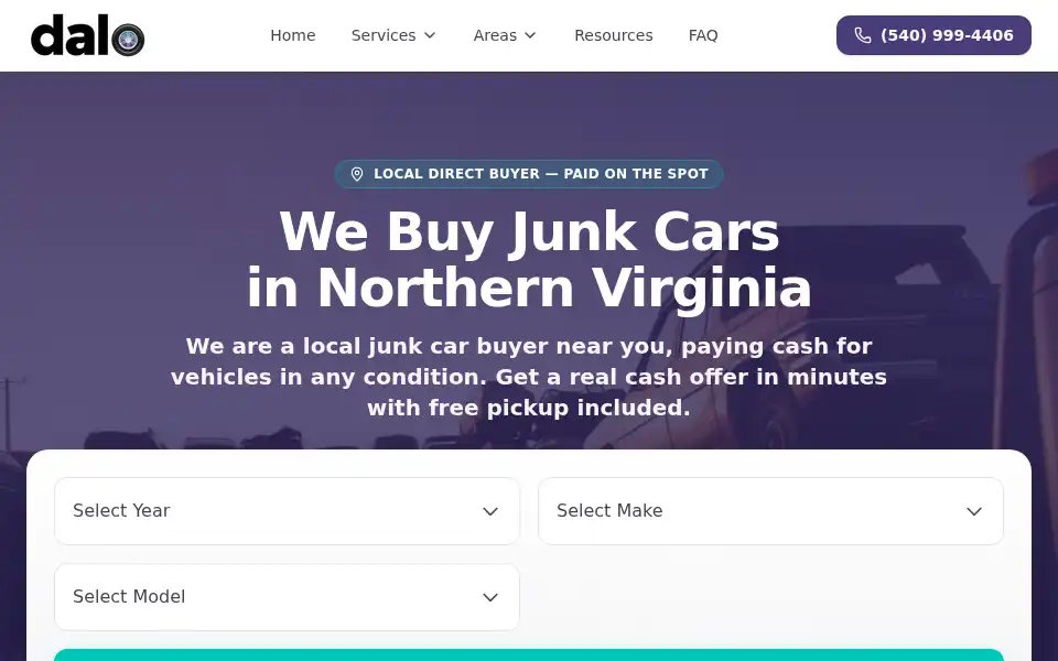 Screenshot of daloautorecycling.com