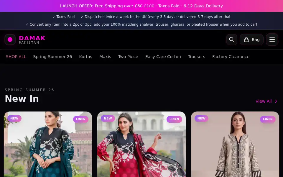 Screenshot of damak.co.uk