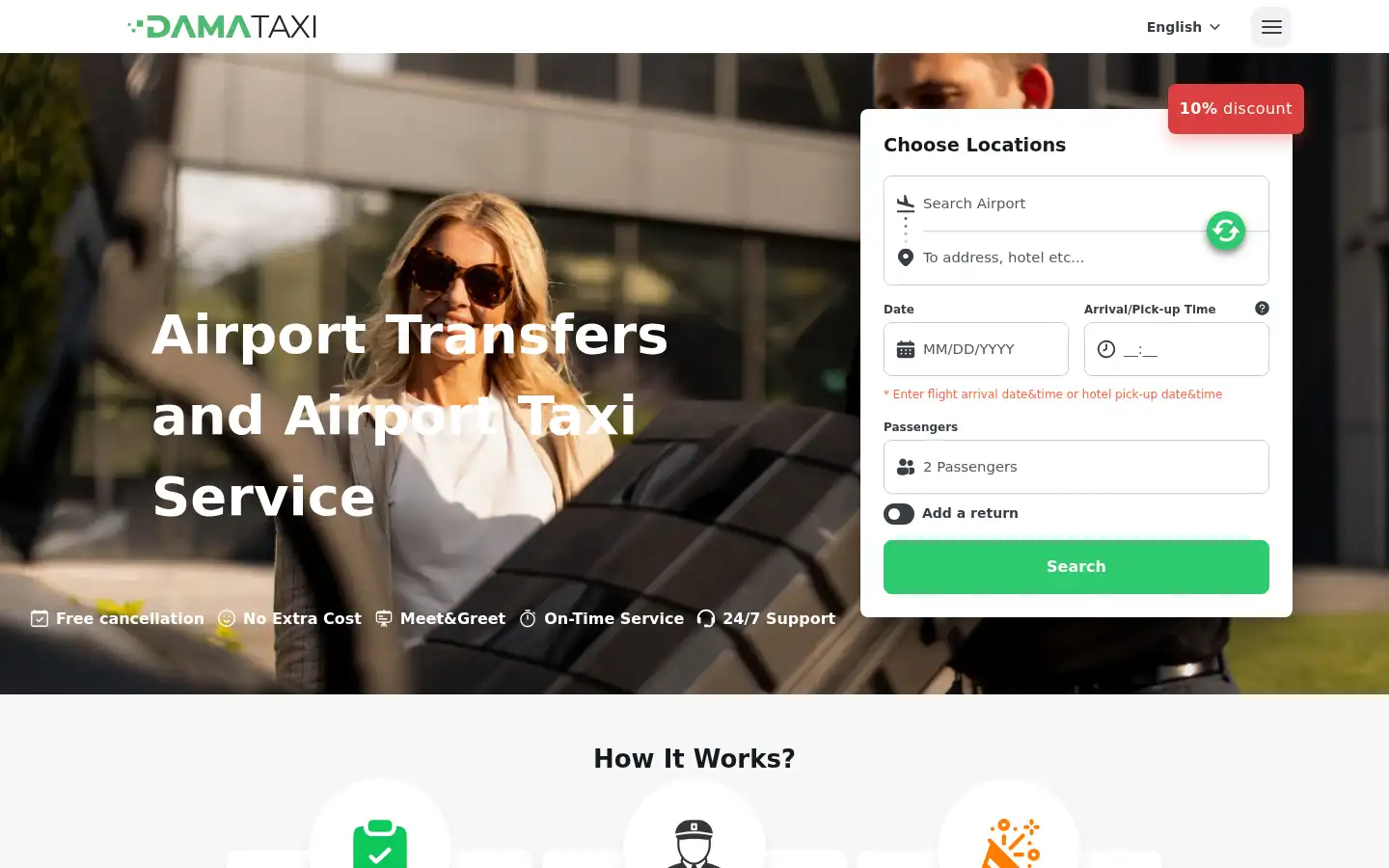 Screenshot of damataxi.com