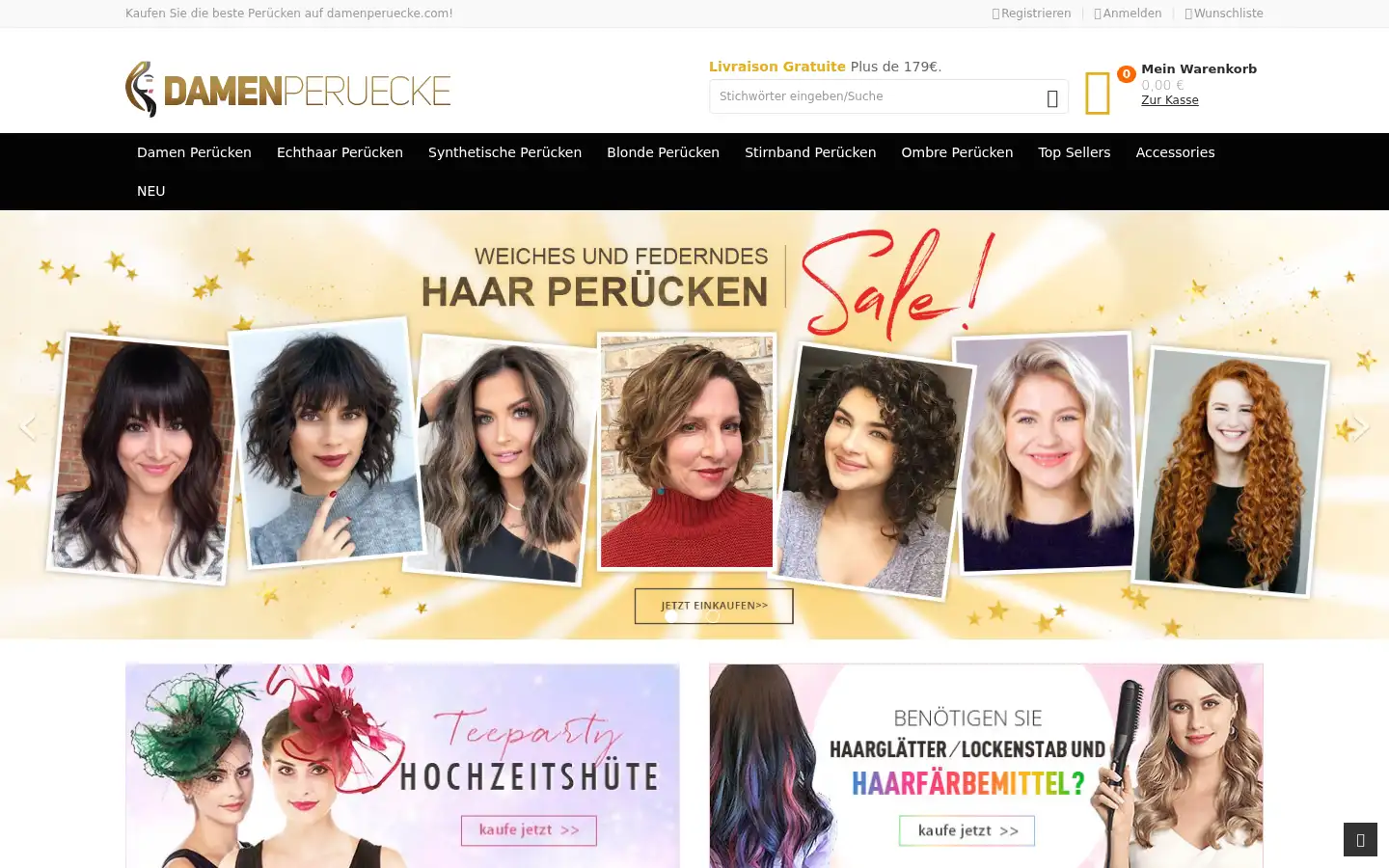 Screenshot of damenperuecke.com
