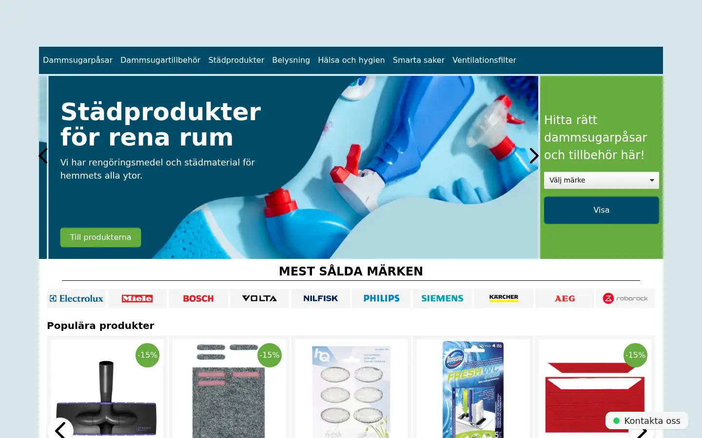 Screenshot of dammsugarpasar.nu