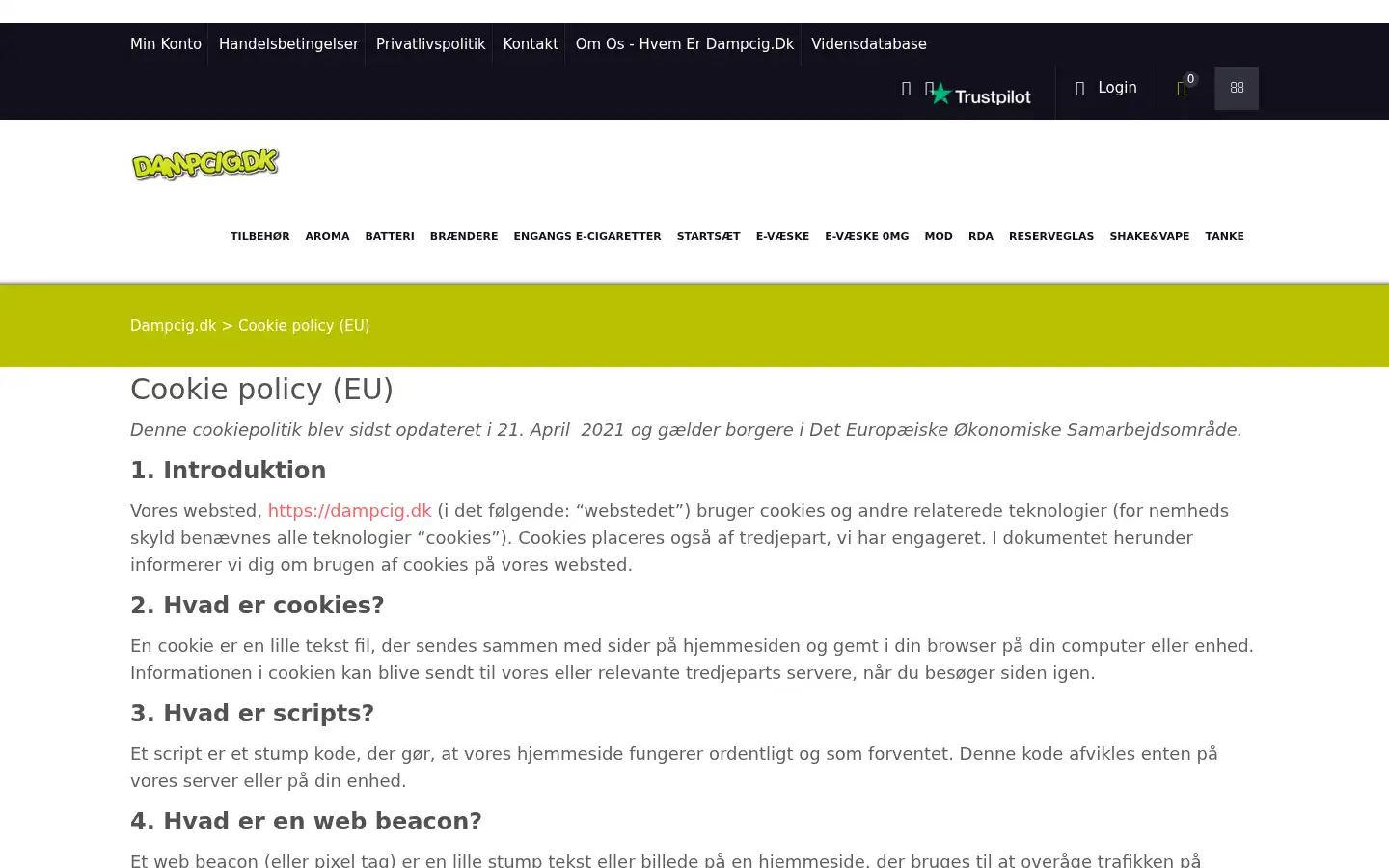 Screenshot of dampcig.dk
