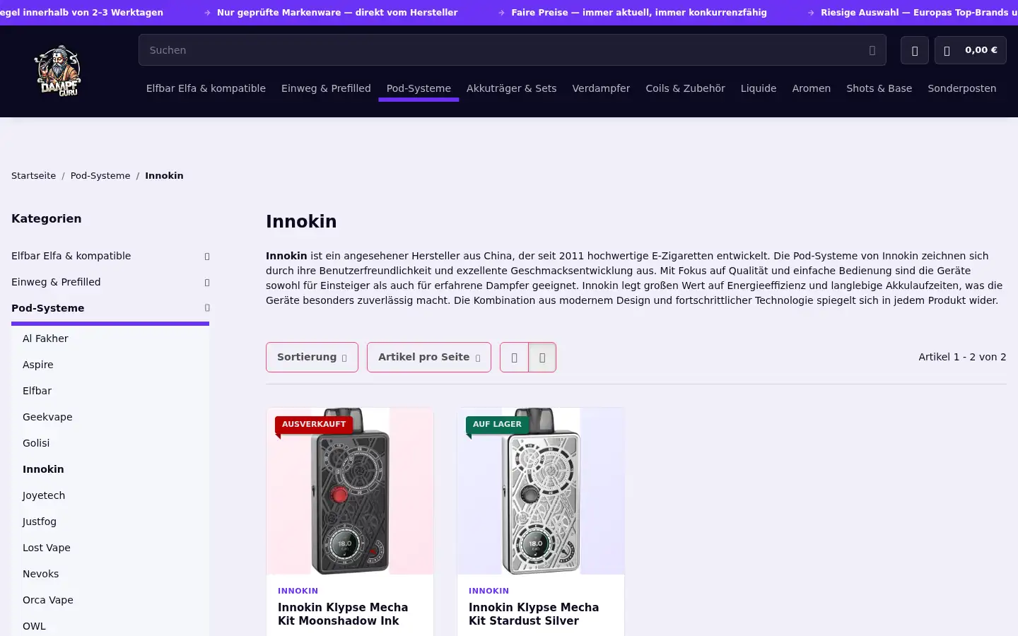 Screenshot of dampf-guru.de