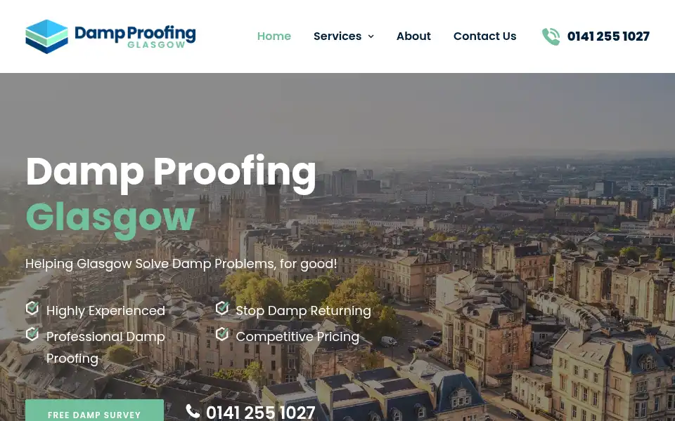 Screenshot of dampproofingglasgow.co.uk