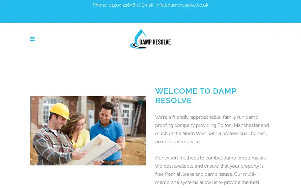 Screenshot of dampresolve.co.uk