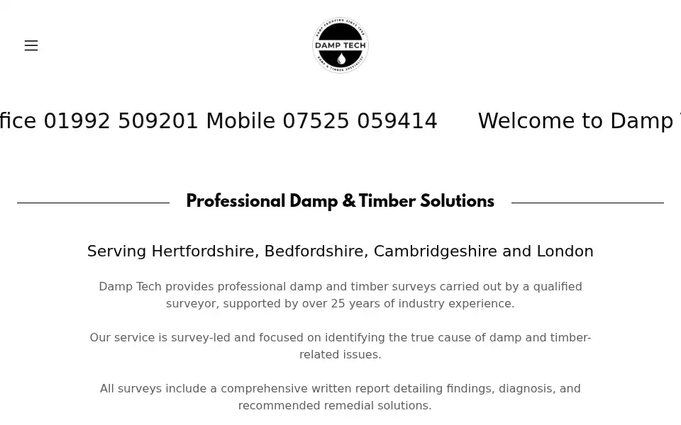 Screenshot of damptech.co.uk