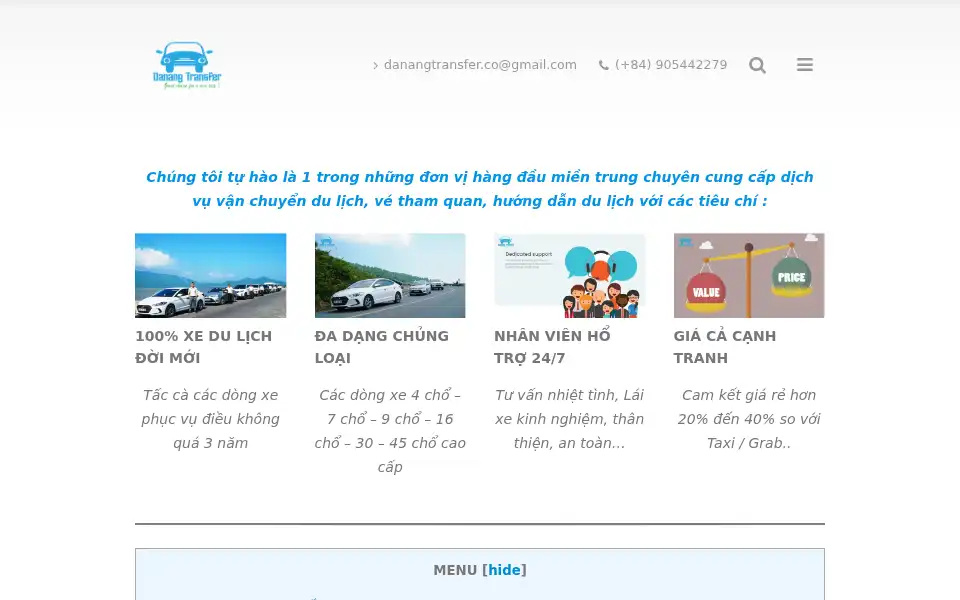 Screenshot of danangtransfer.vn
