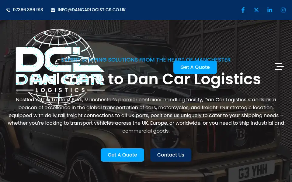 Screenshot of dancarlogistics.co.uk
