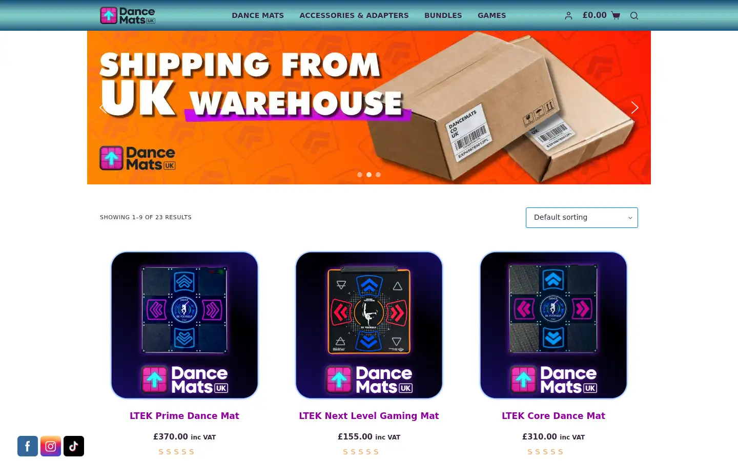 Screenshot of dancemats.co.uk