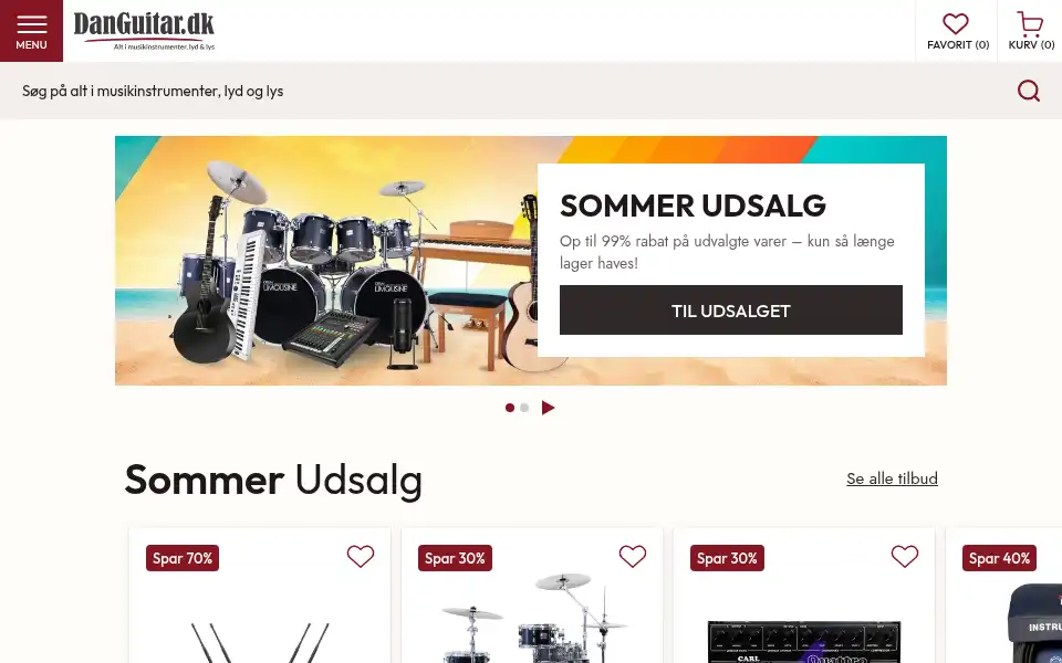 Screenshot of danguitar.dk