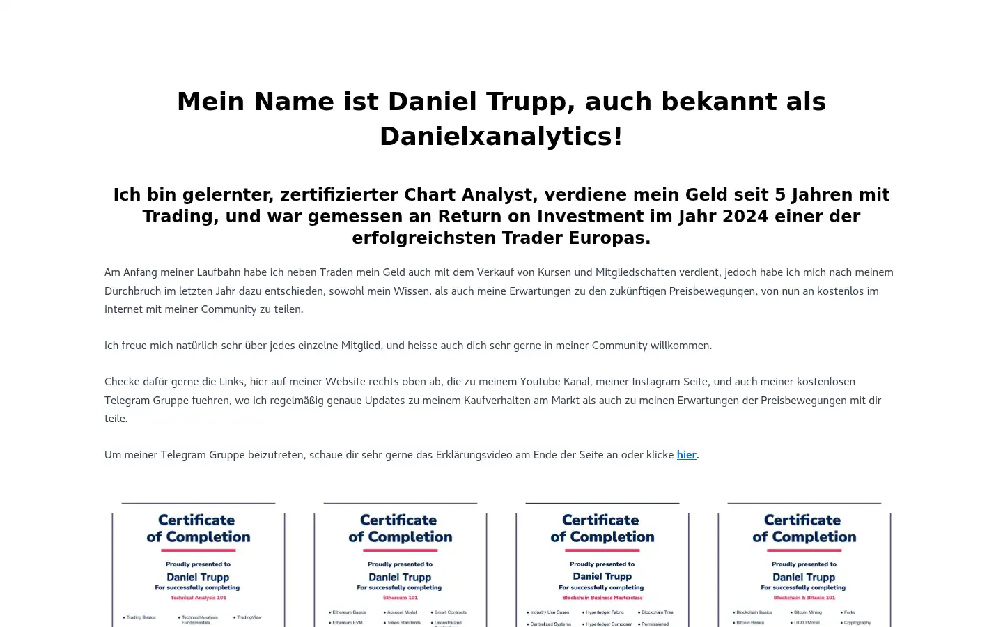 Screenshot of danielxanalytics.com