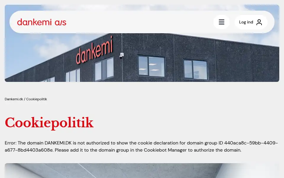 Screenshot of dankemi.dk