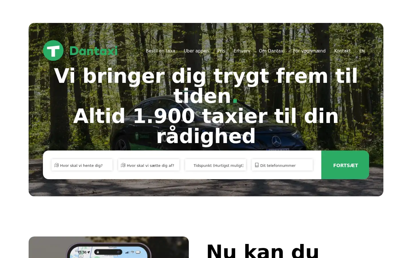 Screenshot of dantaxi.dk