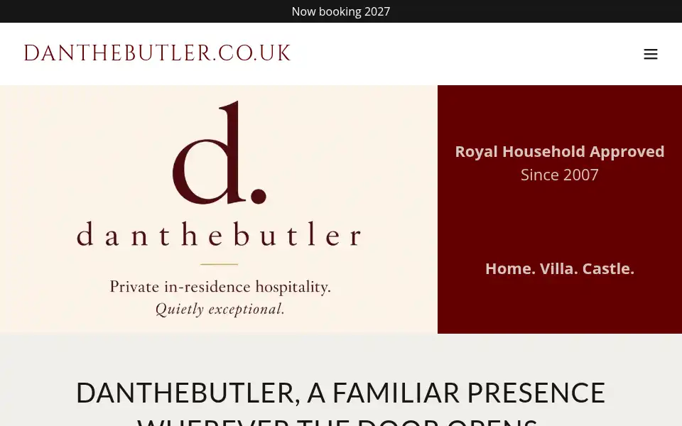 Screenshot of danthebutler.co.uk