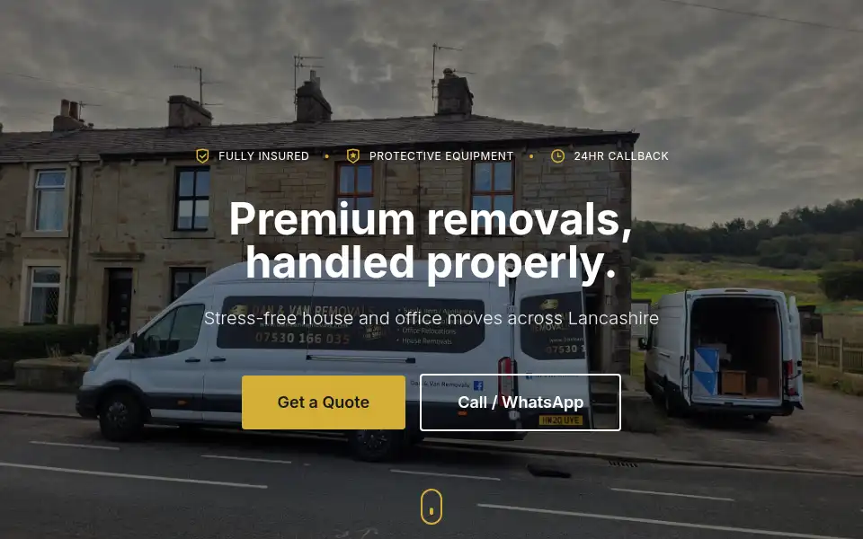 Screenshot of danvanremovals.com