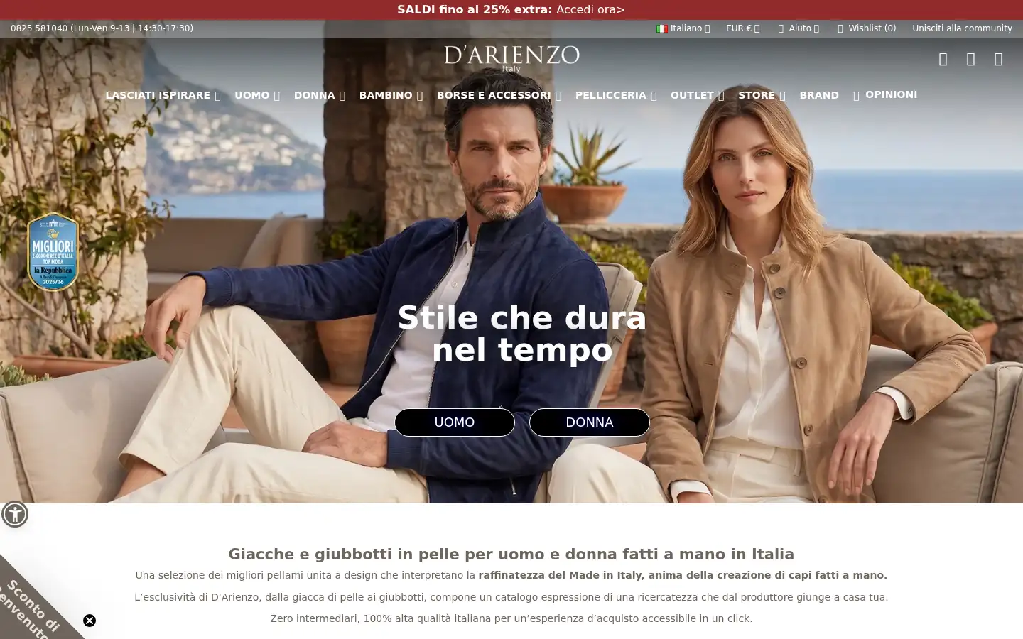 Screenshot of darienzocollezioni.it