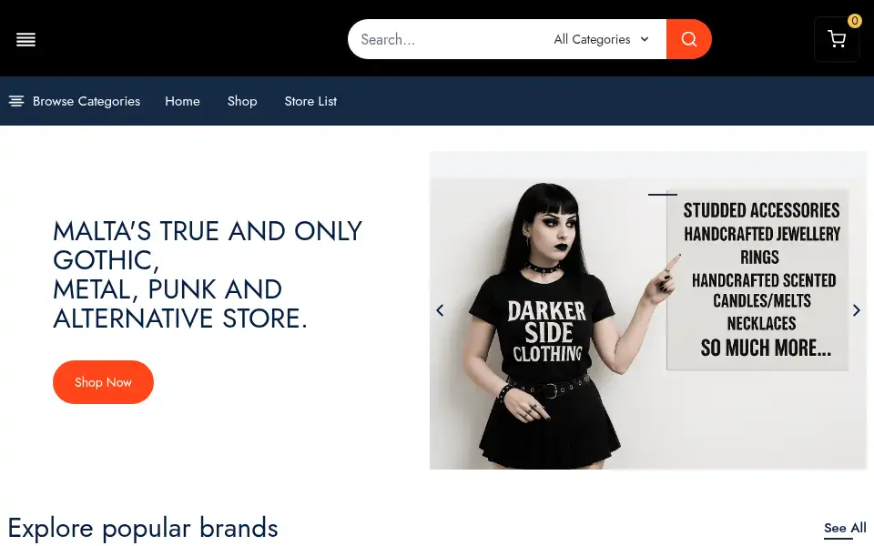 Screenshot of darkersideclothing.com