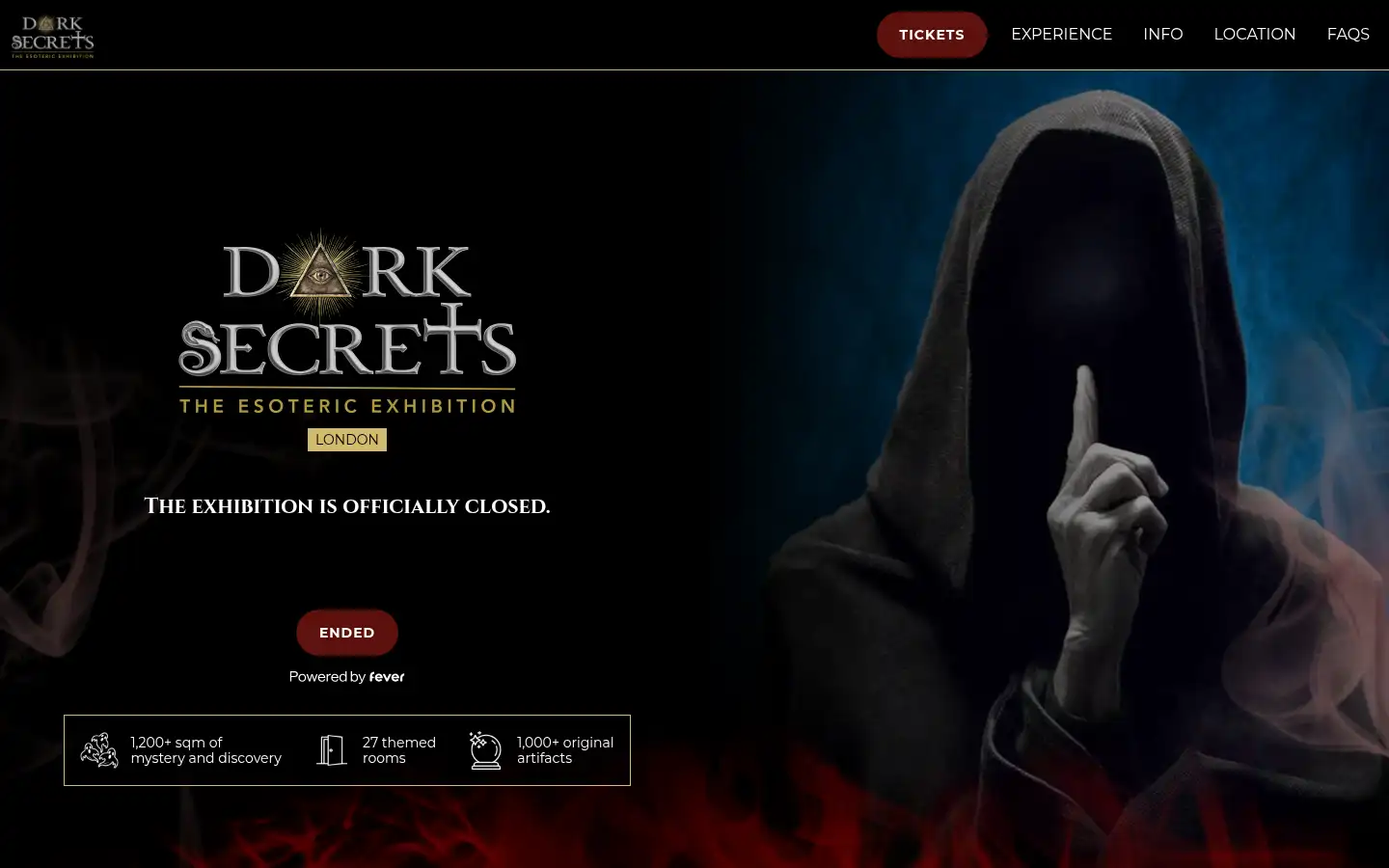 Screenshot of darksecretsexhibition.com
