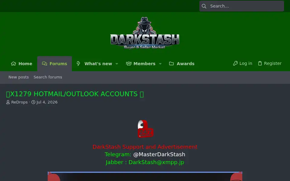 Screenshot of darkstash.com