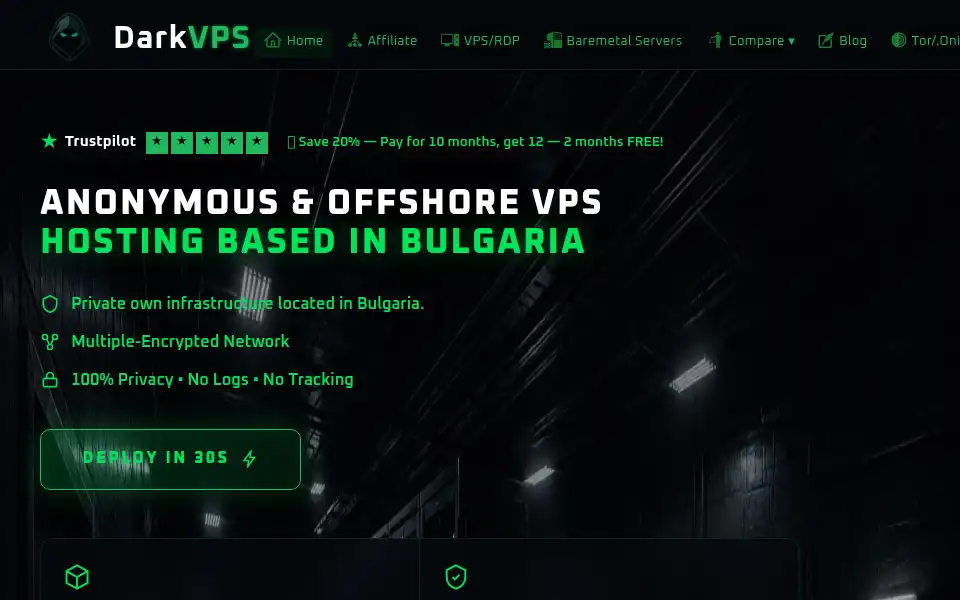 Screenshot of darkvps.pro