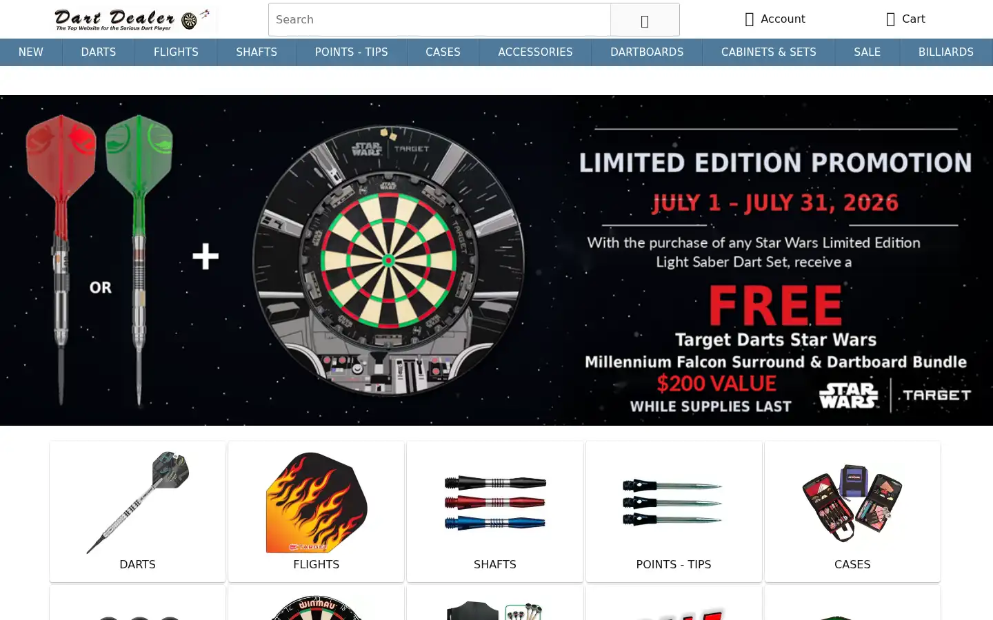 Screenshot of dartdealer.com