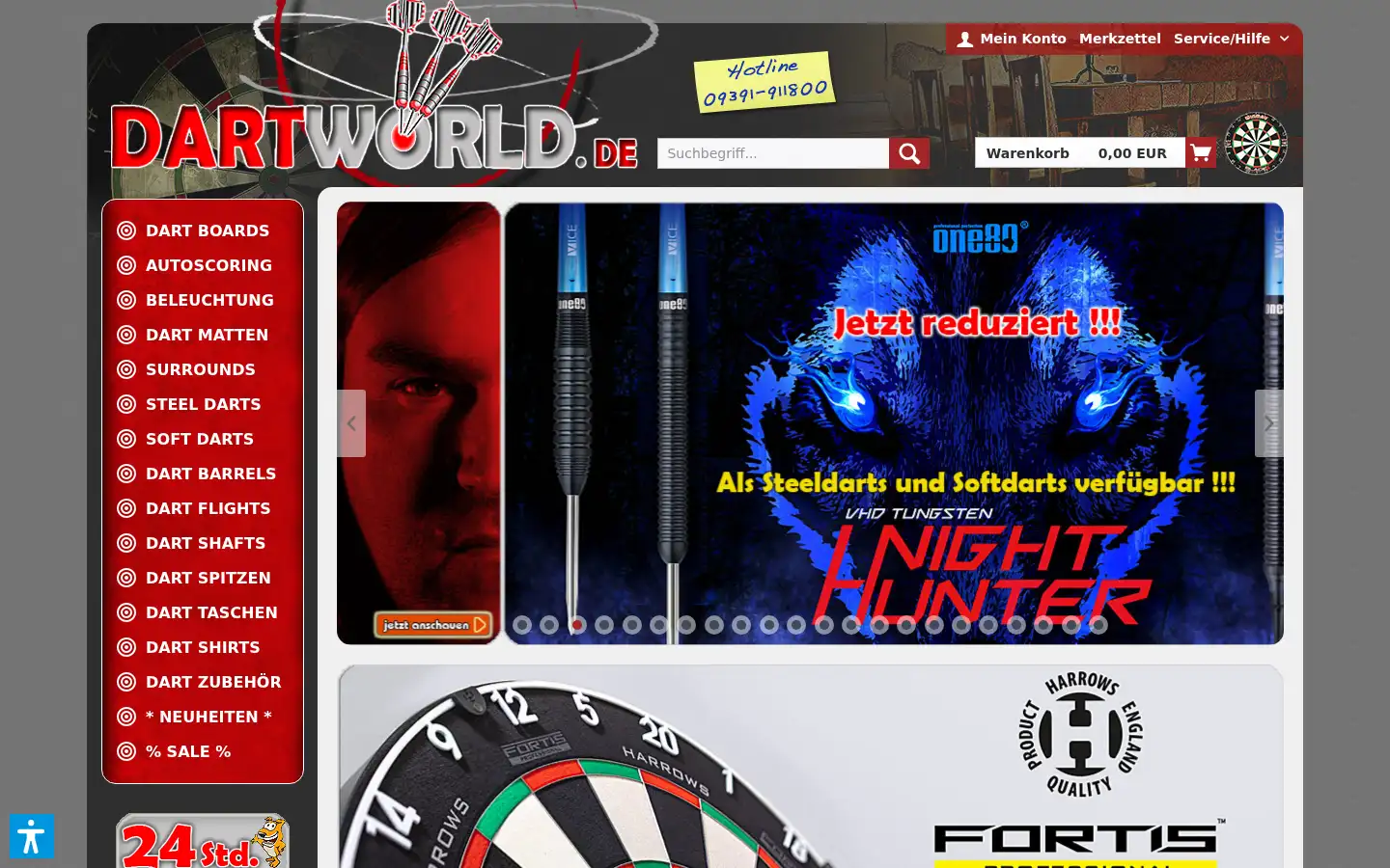 Screenshot of dartworld.de