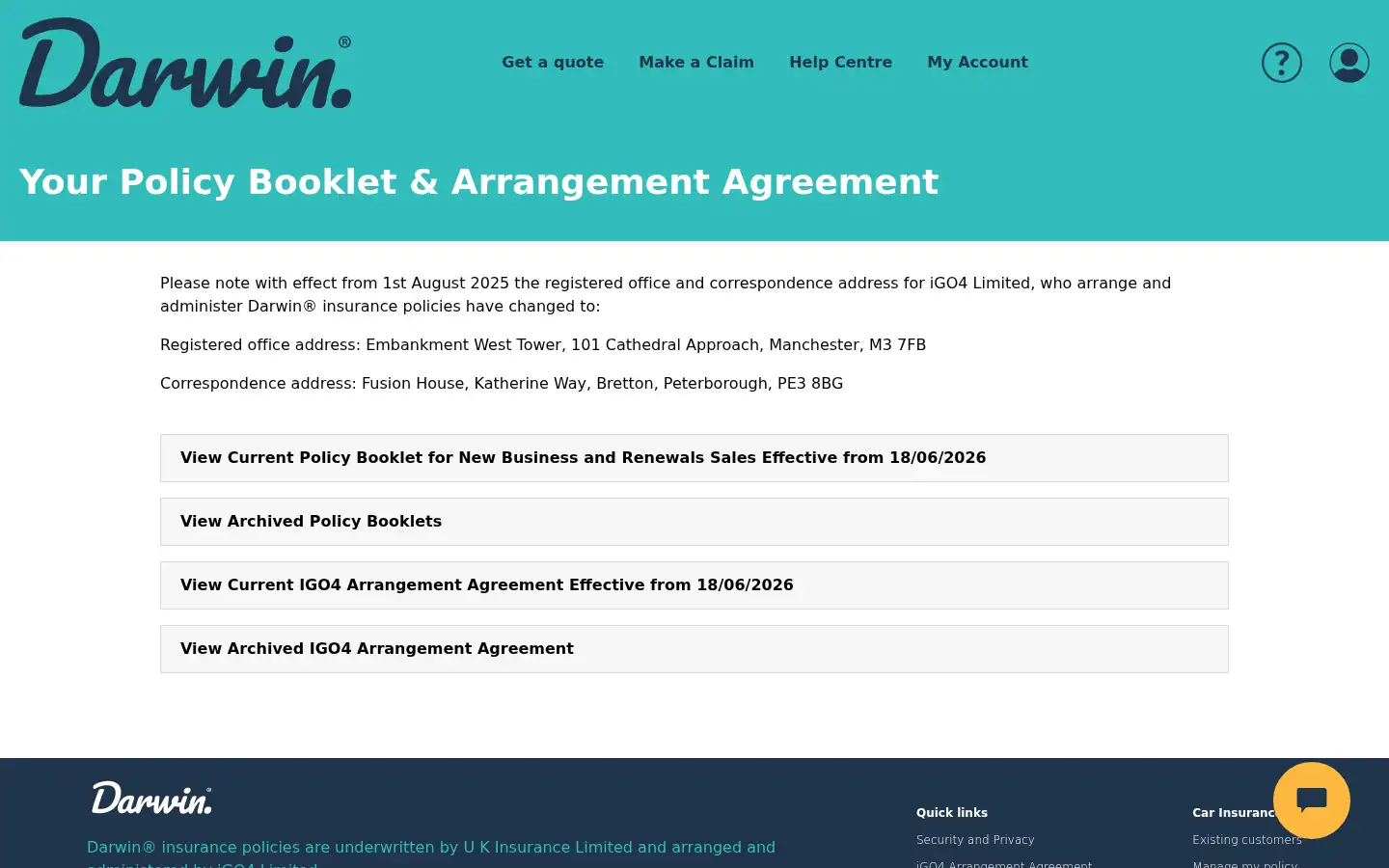 Screenshot of darwin-insurance.com