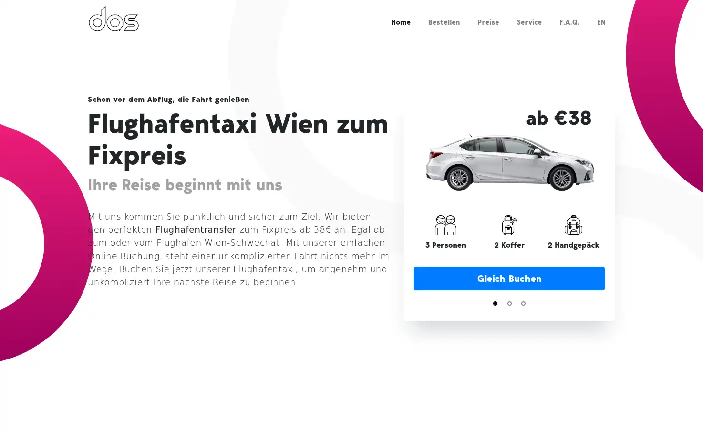 Screenshot of das-flughafentaxi-wien.at