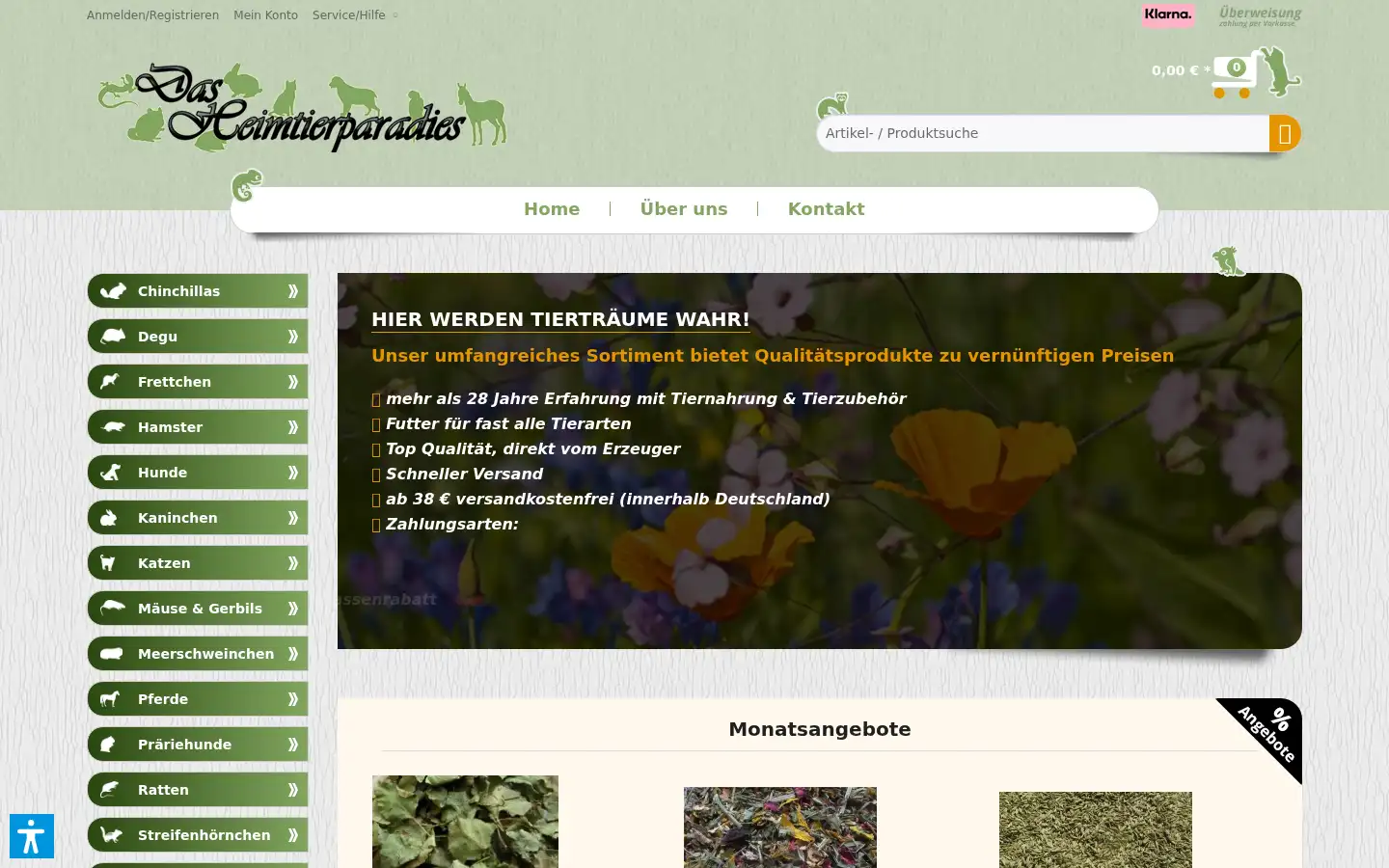 Screenshot of das-heimtierparadies.de